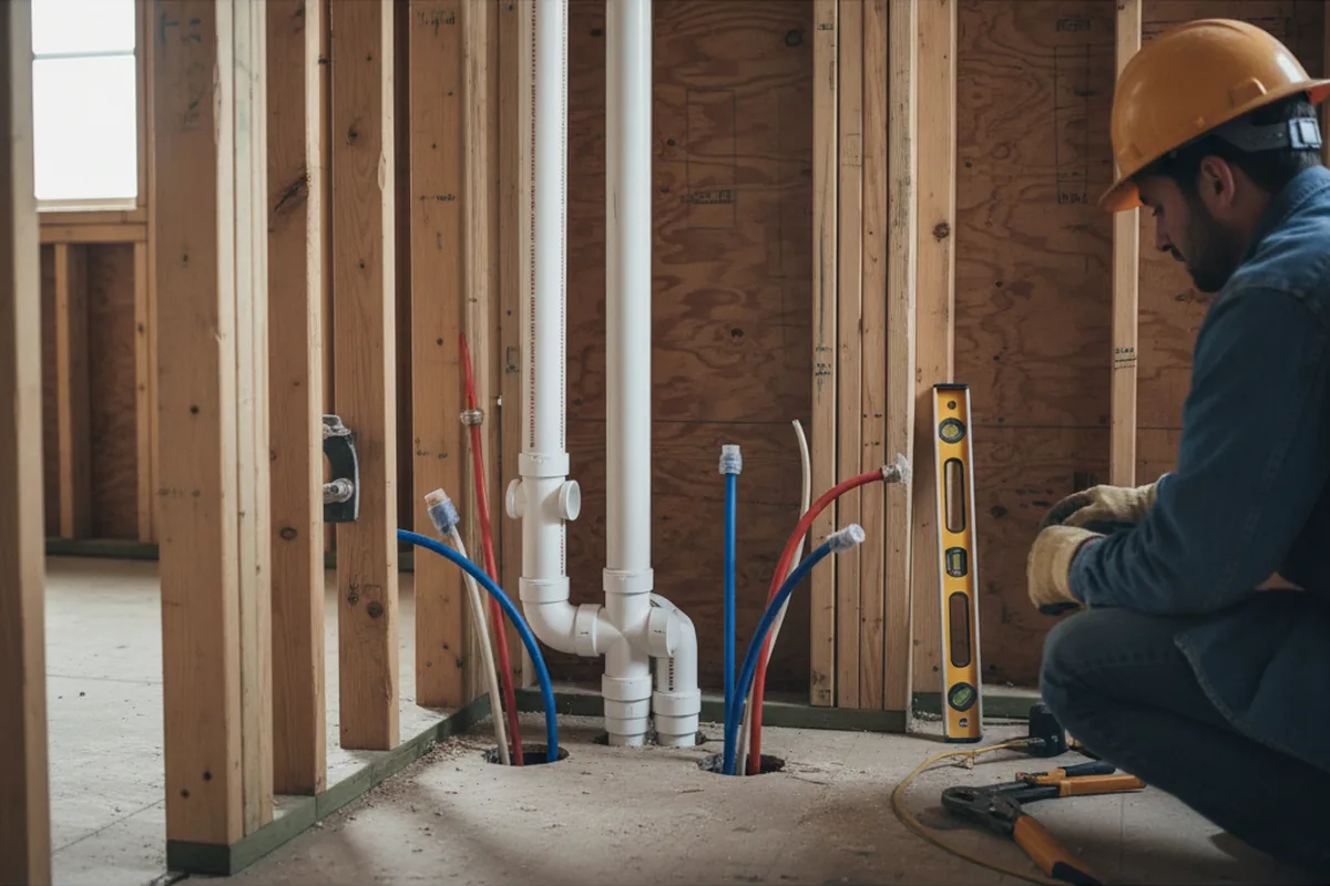 Drain and supply rough-in during Drain Cleaning in Hillsborough